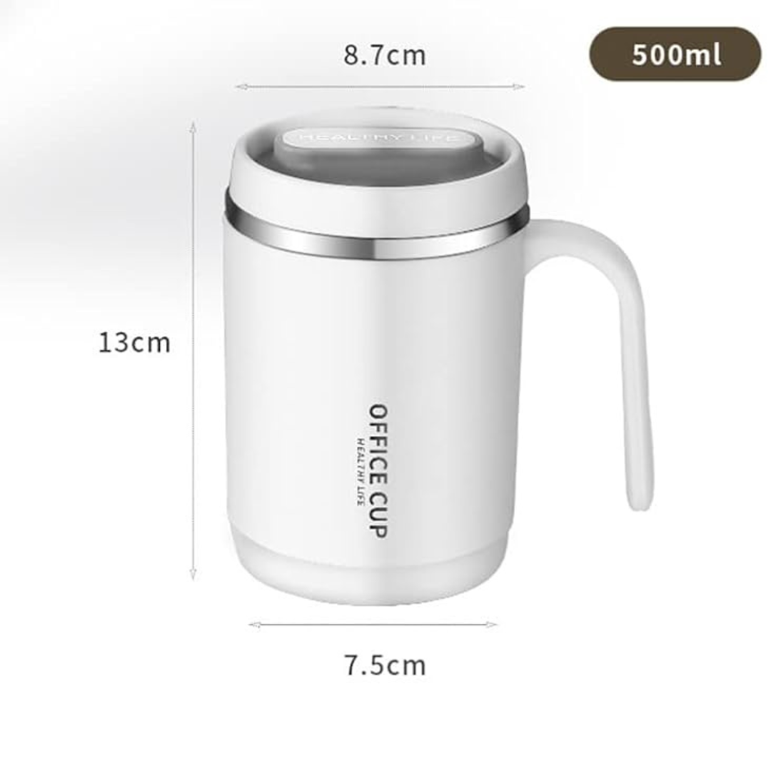 Office Cup Reusable Coffee Mug with Handle & Lid