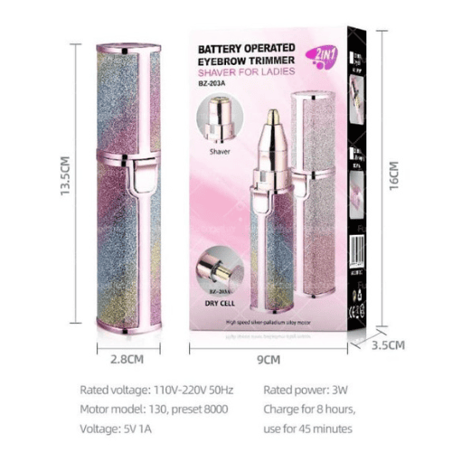 2-in-1 Electric Eyebrow Trimmer and Shaver for Women