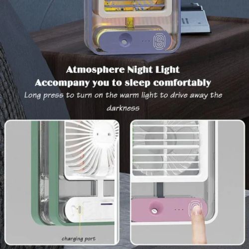 Stay Cool & Refreshed with Our Mini Mist Humidifier Fan!