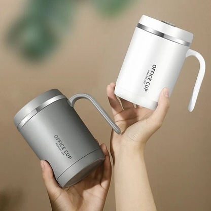 Office Cup Reusable Coffee Mug with Handle & Lid