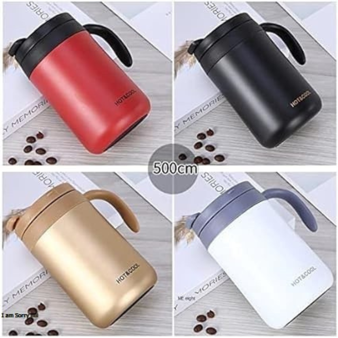Office Cup Reusable Coffee Mug with Handle & Lid