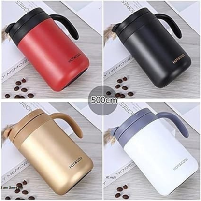 Office Cup Reusable Coffee Mug with Handle & Lid