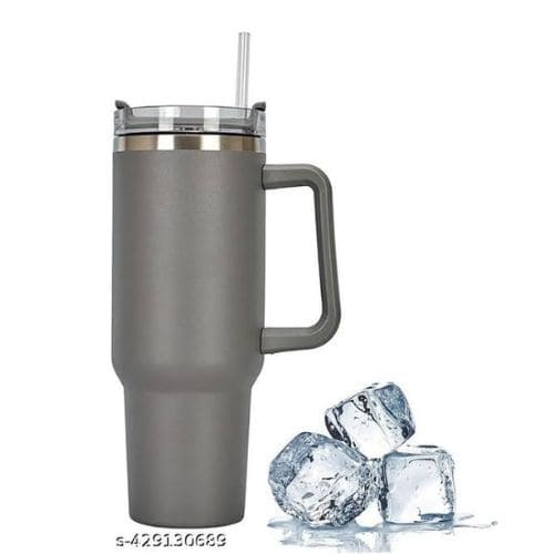 Flow State Tumbler 40oz with Reusable Straw | Insulated Stainless Steel  | Grey