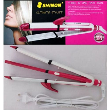 3-in-1 Hair Straightener, Curler & Roller